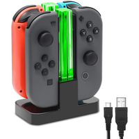 Przełącznik do nintendo 4 ładowarka do pada wskaźnik LED stacja ładująca stacja dokująca do przełącznika Nitendo Nintendoswitch NS OLED akcesoria 1